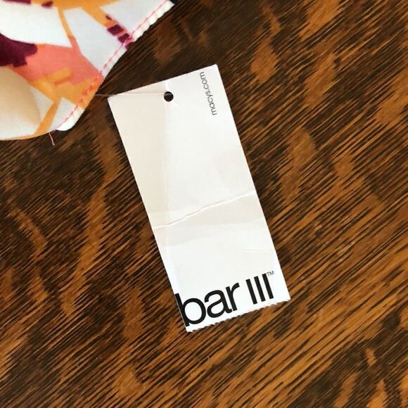 NEW Bar III Ivory, Coral and Black Faux Wrap Dress NWT - Picture 5 of 10